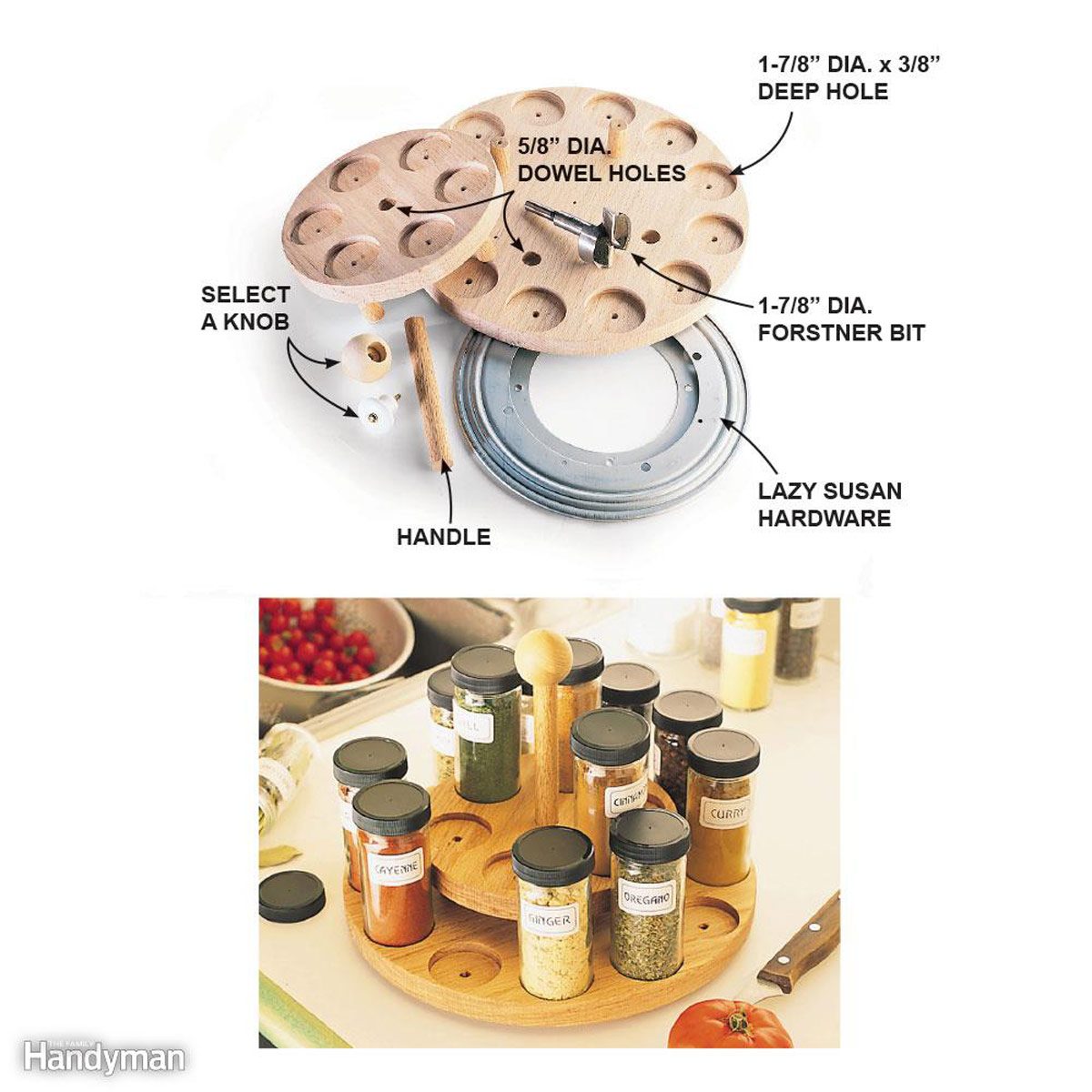 How to make a lazy Susan spice rack