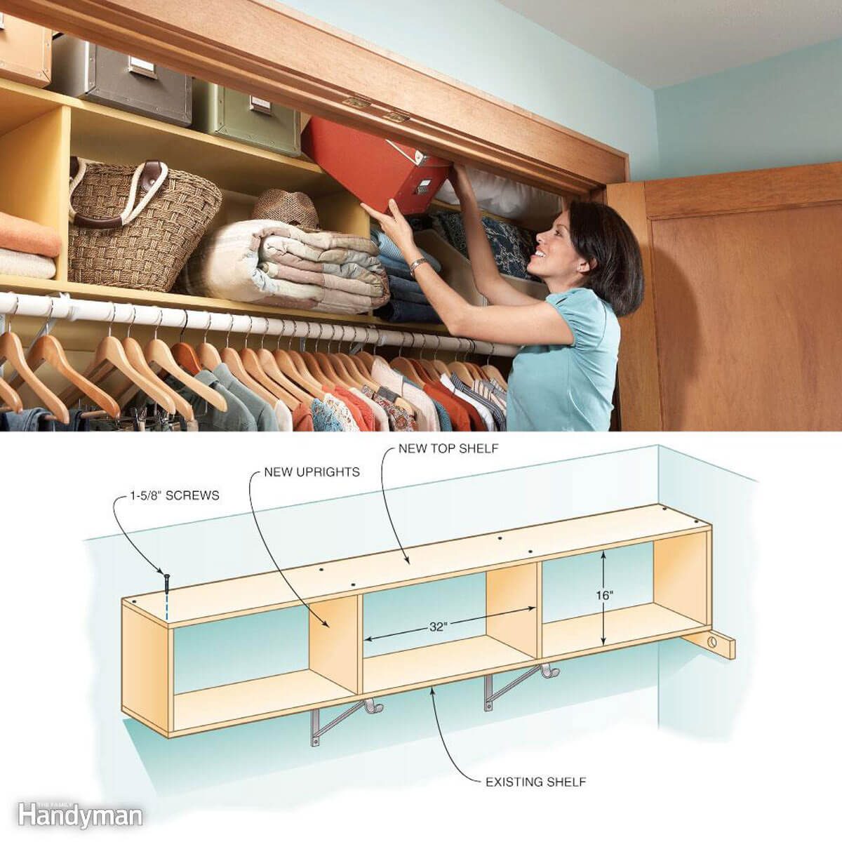 Double decker closet storage storage for small spaces