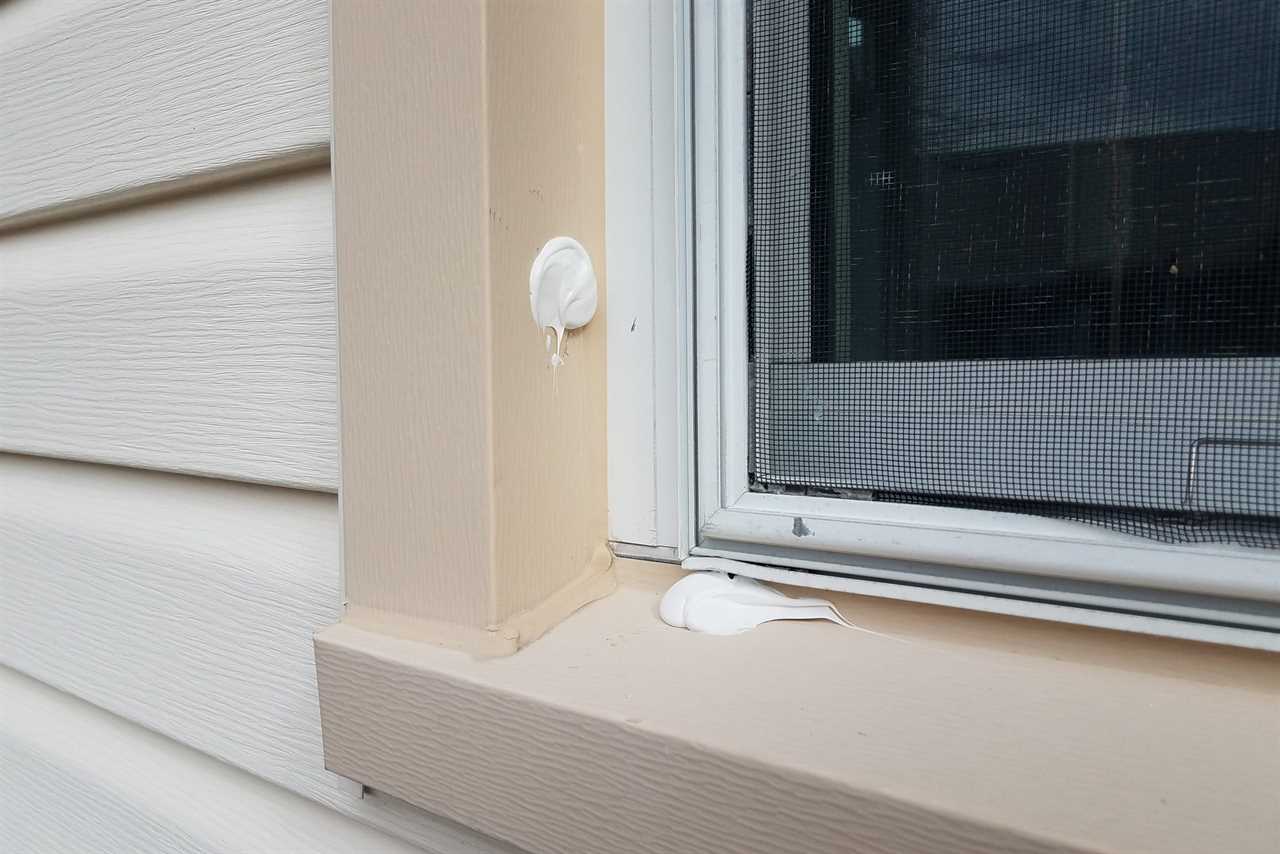 caulk filling in the holes of a home where rodents entered