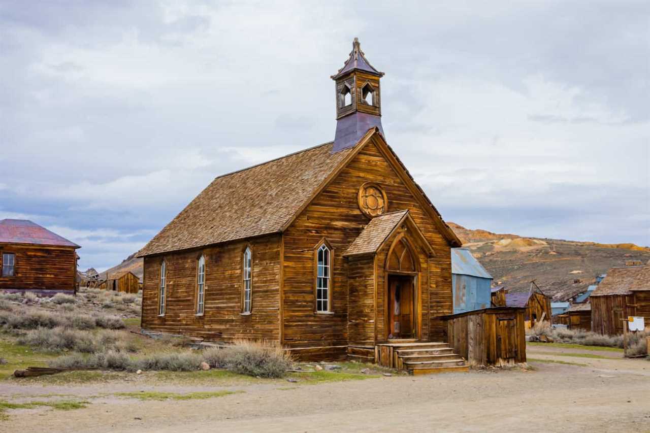 The church at pet friendly Bodie Ghost Town in California