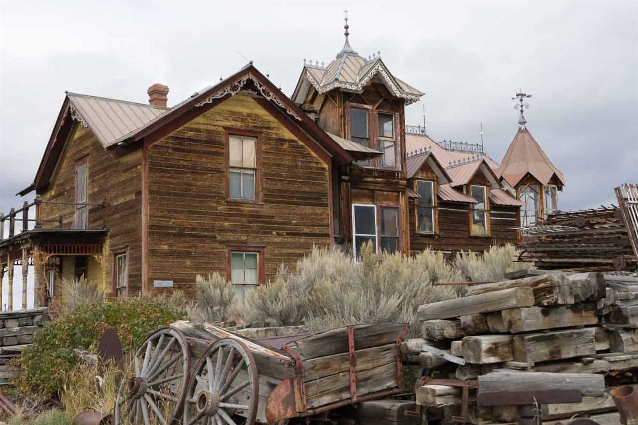 Abandoned wooden building in Nevada City Ghost Town, MT