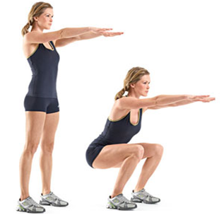 yoga deep squats toned legs