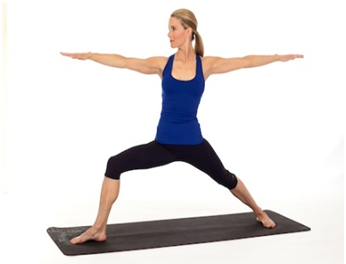 yoga warrior pose 2 toned legs