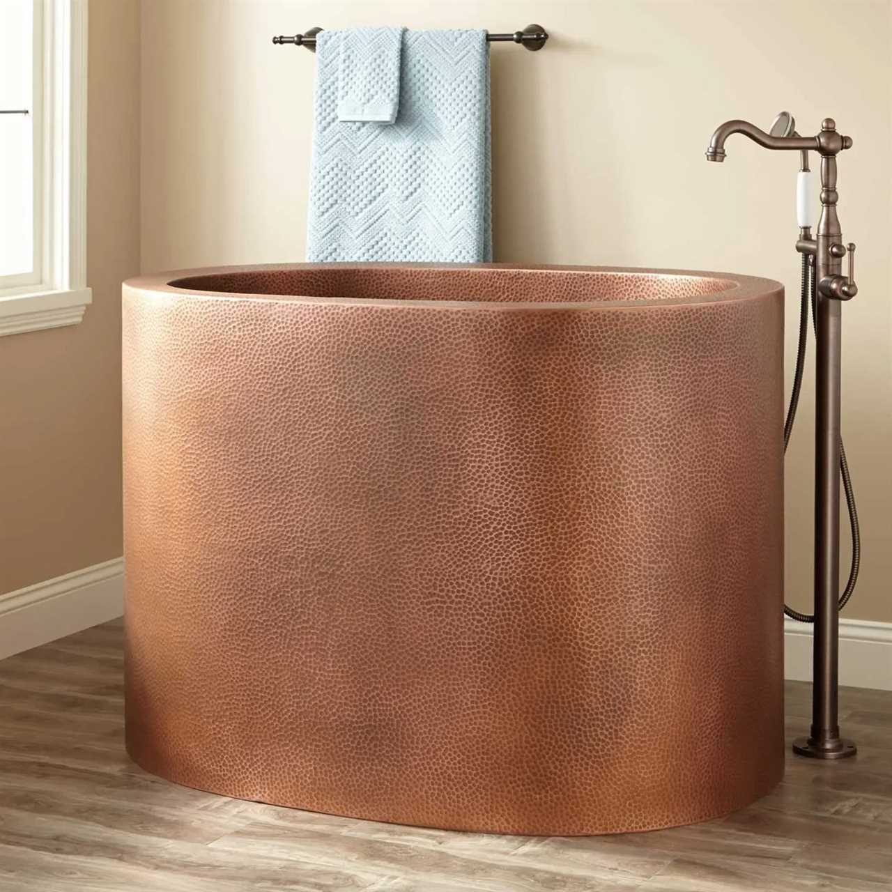 Signature Hardware Raksha Hammered Copper Japanese Soaking Tub