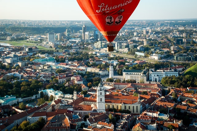 vilnius old town from air