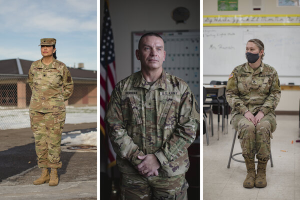 From left: Colonel Corona, Brig. Gen. Jamison Herrera and Staff Sgt. Rainah Myers-Garcia of the New Mexico National Guard. 