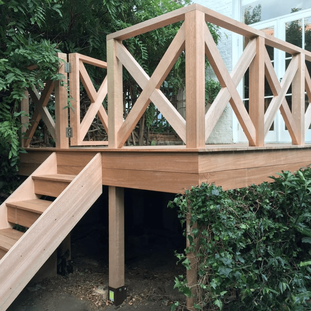 X Shaped Deck Railing Idea