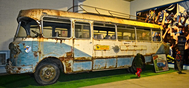 old tour bus - La Rosaleda Malaga FC Stadium Tour