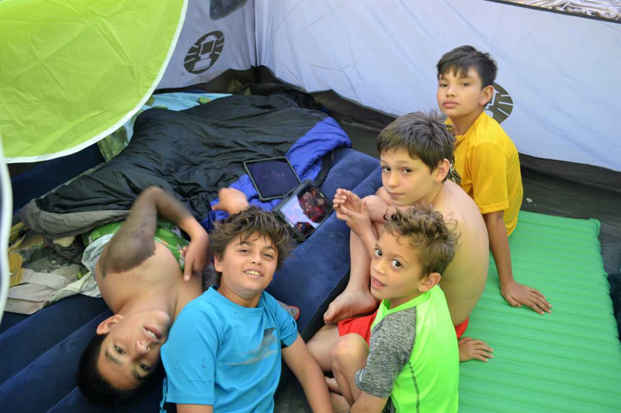 camping birthday party at the beach - guatemala