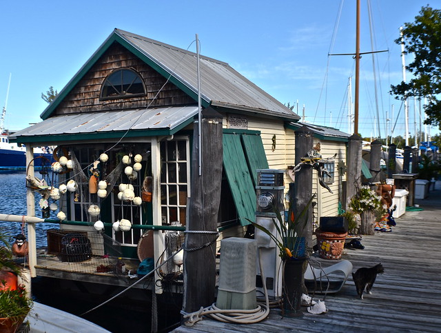 quirky houseboat at Stock Island, Key West, Florida