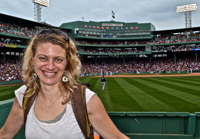 playing baseball at fenway park, boston