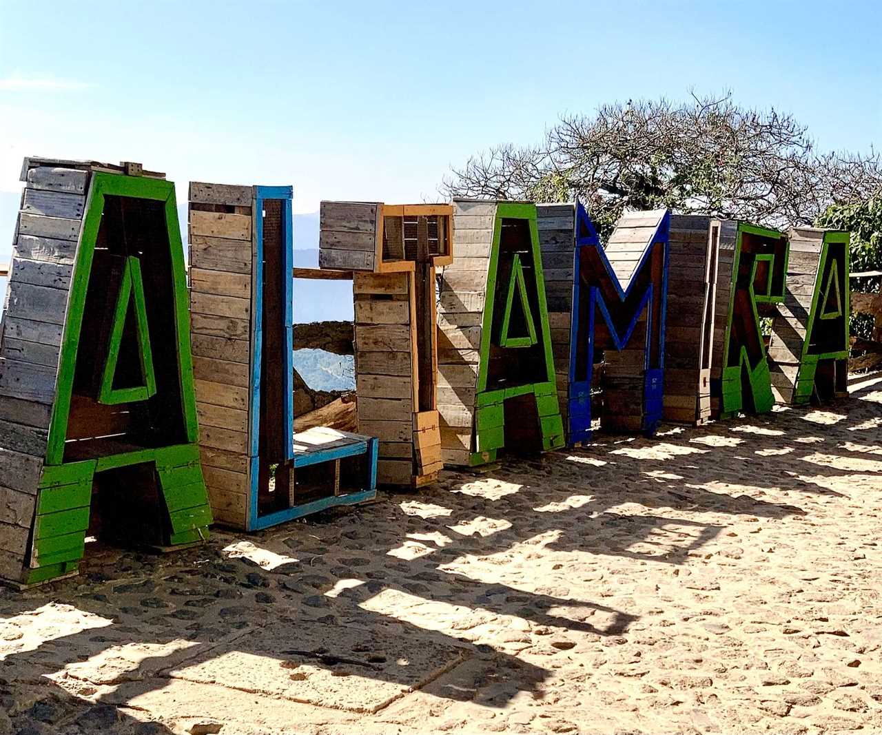 altamira sign made out of wood in antigua guatemala