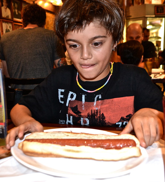 NY style hot dog Carnegie Deli NYC