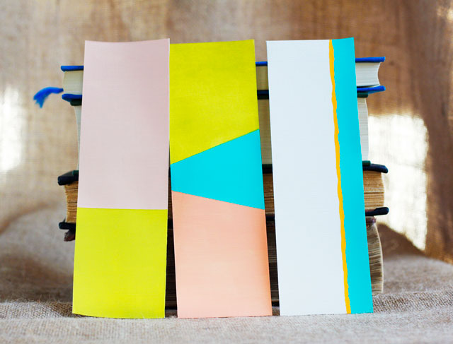 DIY Color Block Bookmarks