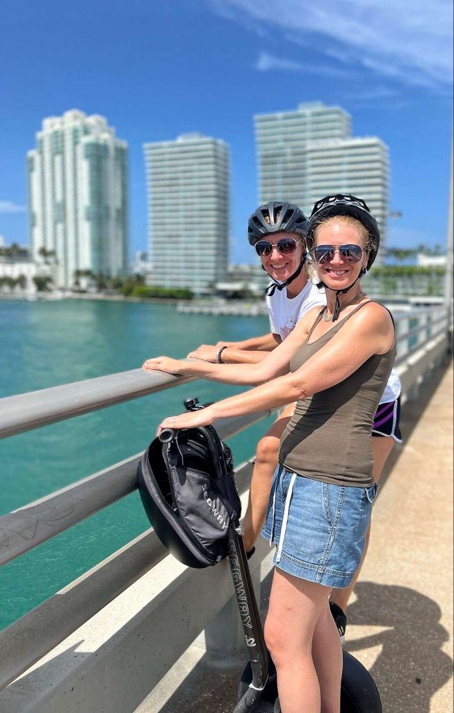 two woman on segways in miami