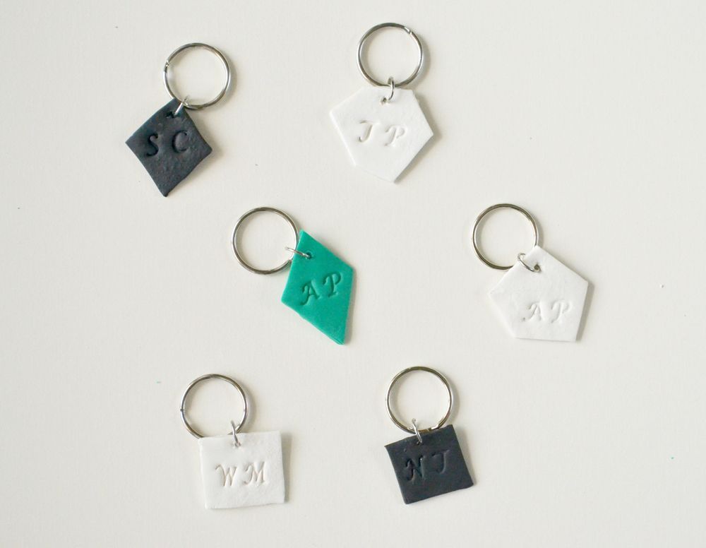 Diy monogrammed clay keychains