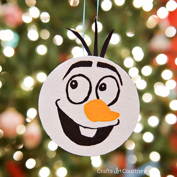 Diy olaf coaster ornament