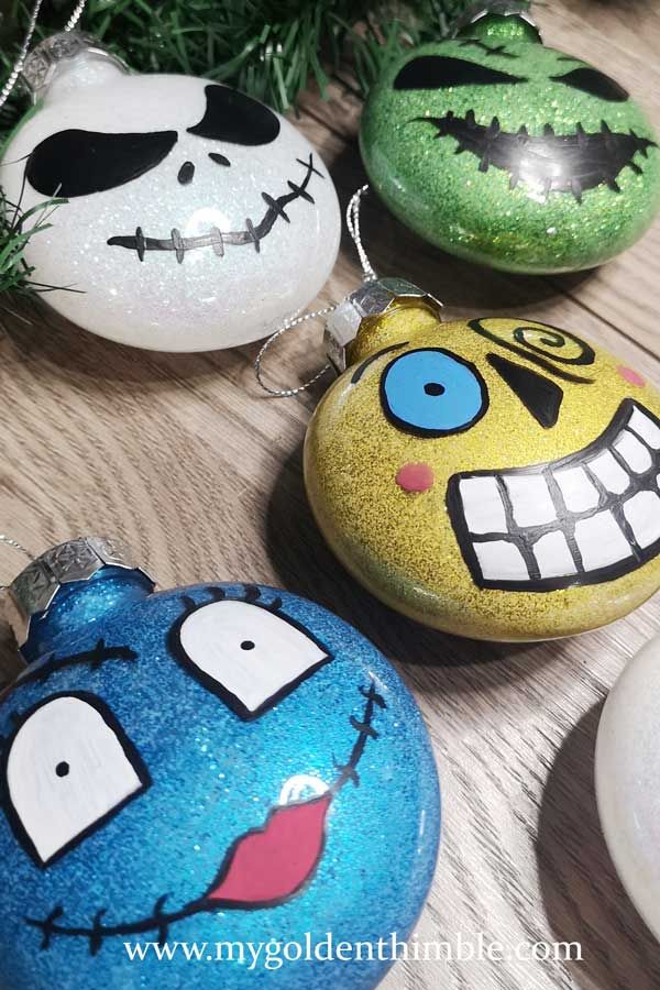 Diy nightmare before christmas ornaments