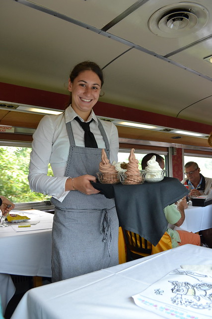 waitress at ice cream train newport ri