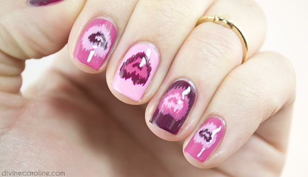 Ikat stop loving you nail art