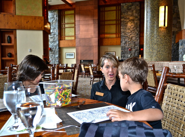 our waitress Solcstice Restaurant - Stowe Mountain Lodge