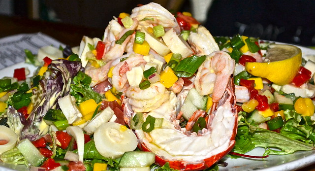 JB's on the Beach restaurant, Deerfield Beach, Florida - lobster and shrimp salad