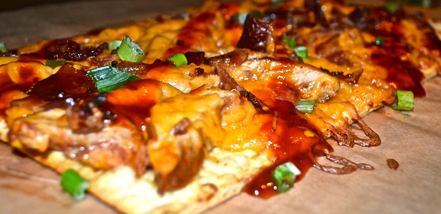 Flatbread with Datil pepper and bbq chicken at taberna del caballo st agustine fl