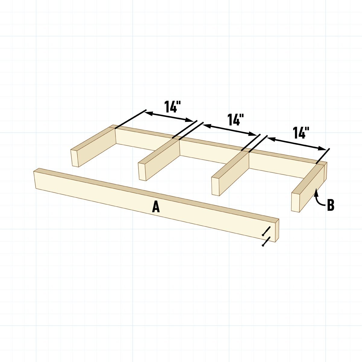 How To Build Shelves For Your Basement Step 1