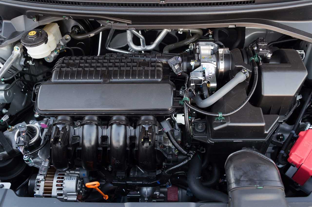 Close up detail of new car engine