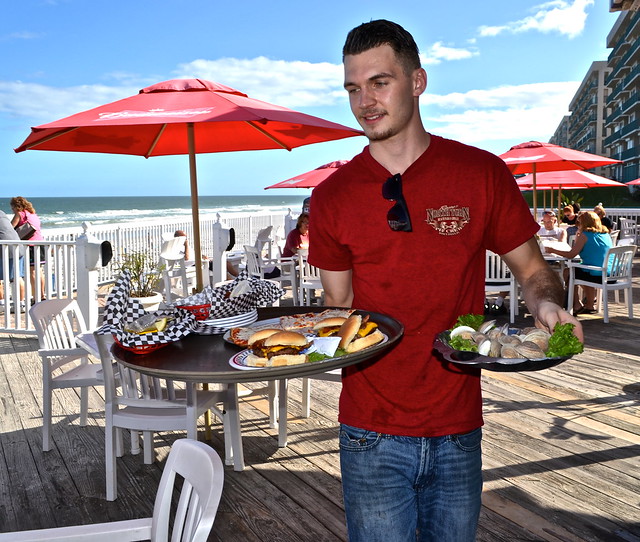 serving food at Racing North Turn