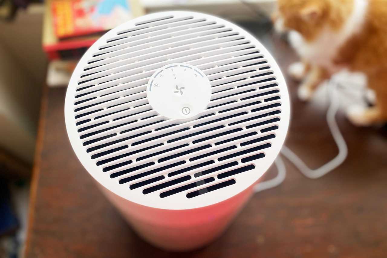 the top of a Blueair Air Purifier close up