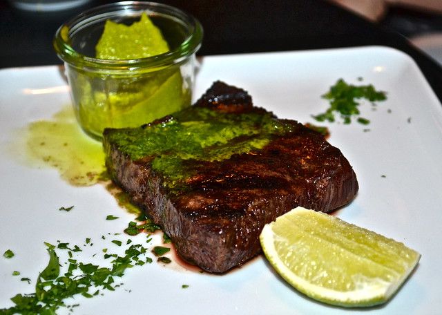 GRILLED WAGYU FLAT IRON, AVOCADO, SALSA VERDE & LIME
