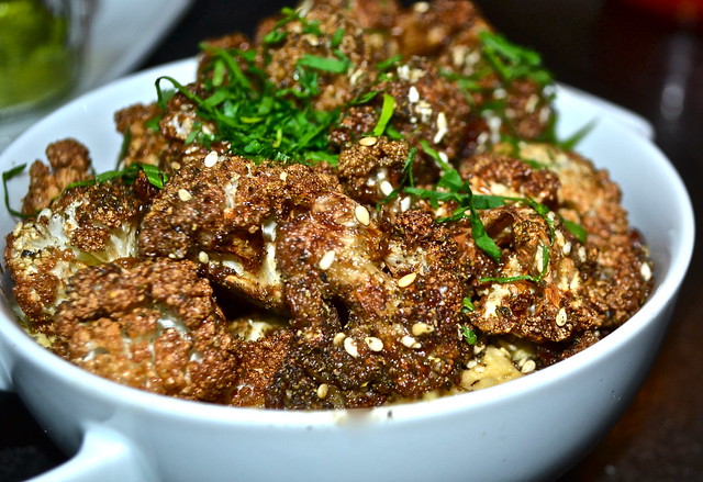 CARAMELIZED CAULIFLOWER, HUMMUS