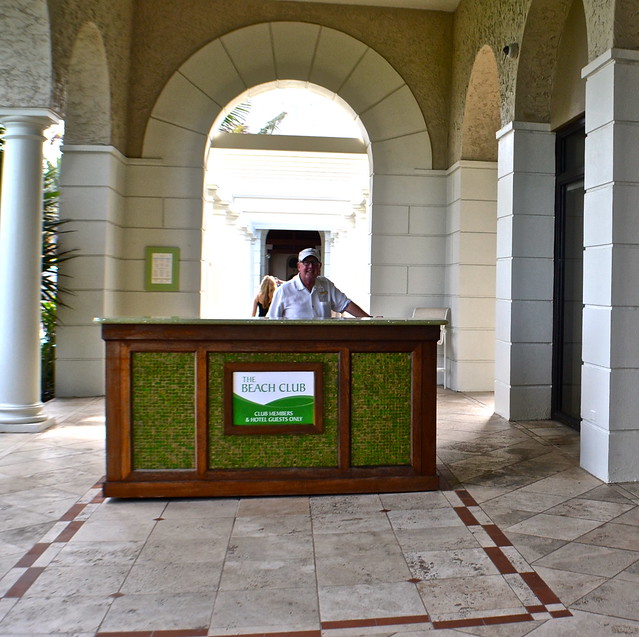 entrance to the beach club of The Breakers Hotel, Palm Beach, Florida 