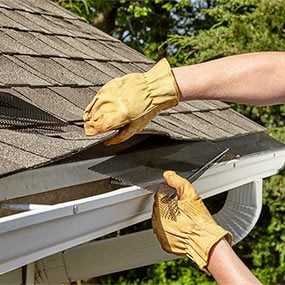 slide leaf guard screen under shingles