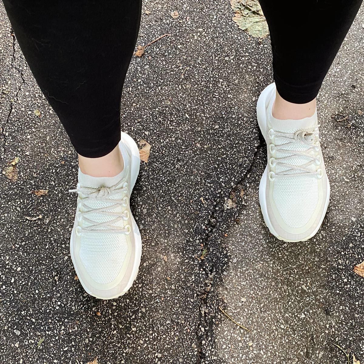 Allbirds Trail Runner walking on pavement