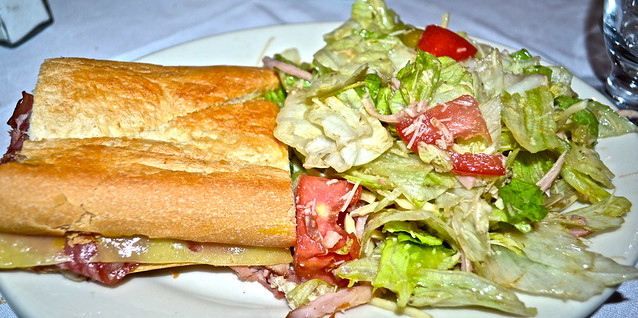 Cuban sandwich and 1905 salad at columbia cafe restaurant tampa fl