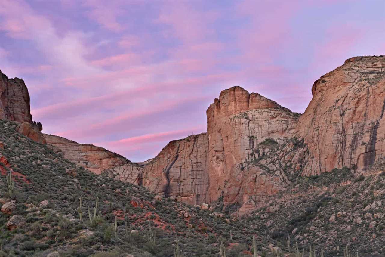 Twilight on the Apache Trail in the Tonto National Forest in Arizona