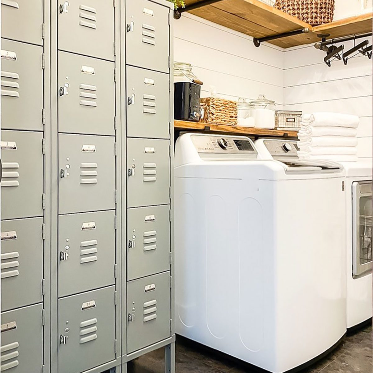 Creative Storage in Laundry Room