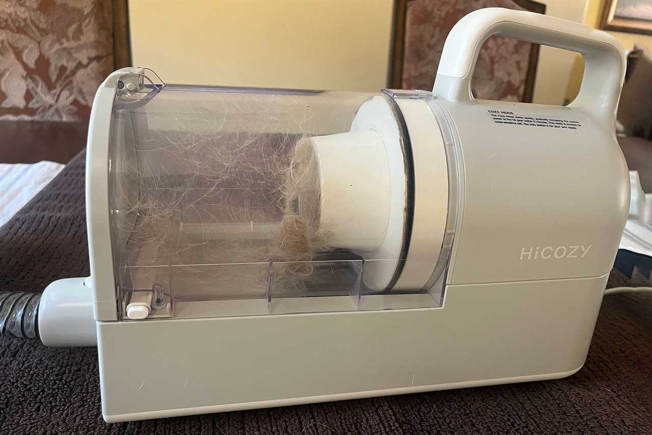 hair in transparent bin container