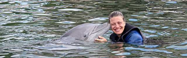 Swimming with Dolphins - Key Largo, Florida - a dolphin kiss