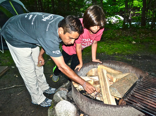 campfire set up at brewster river campground 