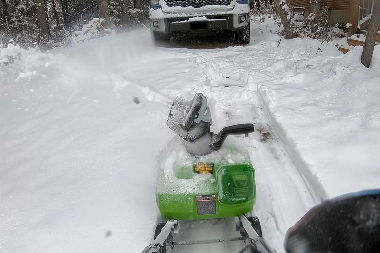 Clearing Snow with Greenworks Cordless Snow Blower