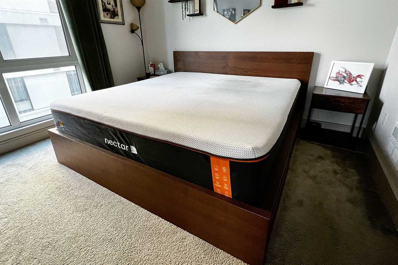 Nectar Premier Copper Memory Foam Mattress in bedroom 