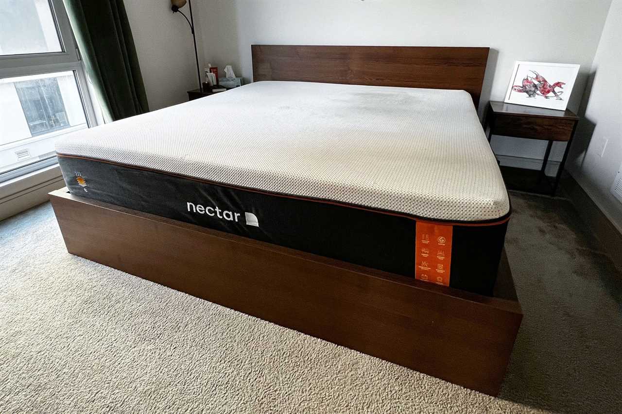 Nectar Premier Copper Memory Foam Mattress in a bedroom