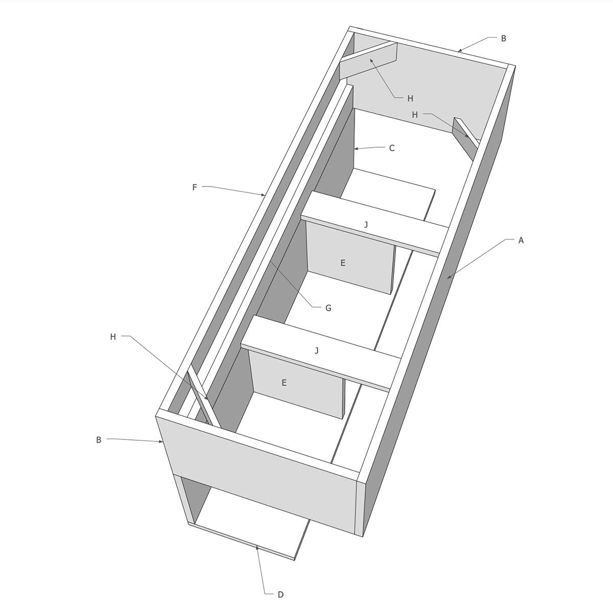 diagram of vanity with callouts