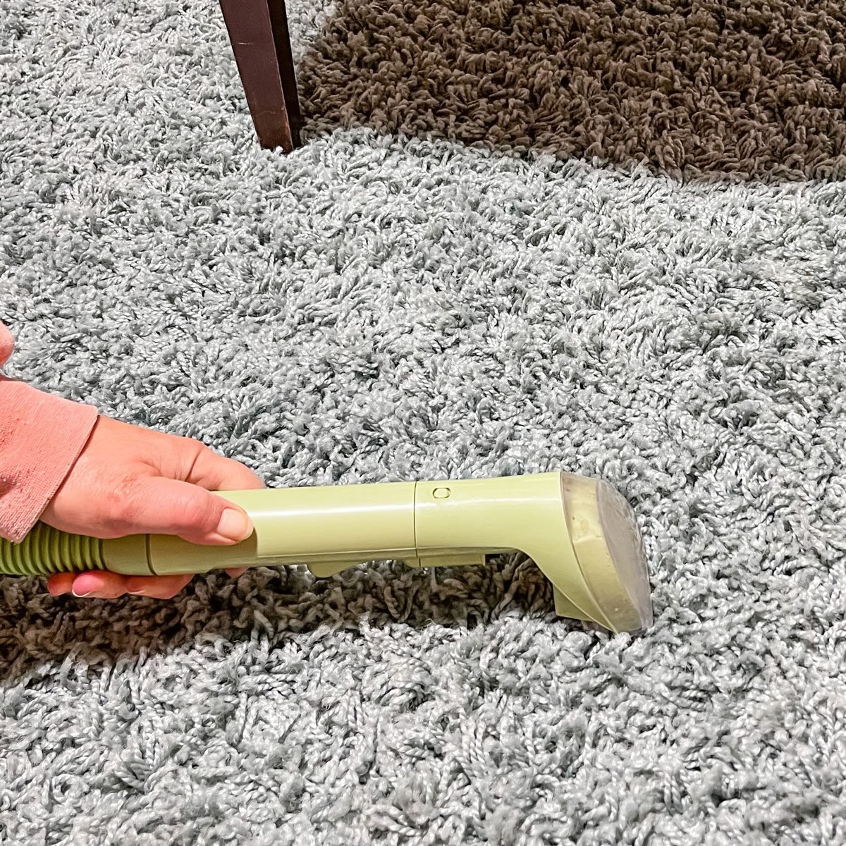 Cleaning rug is easy with Bissell Little Green