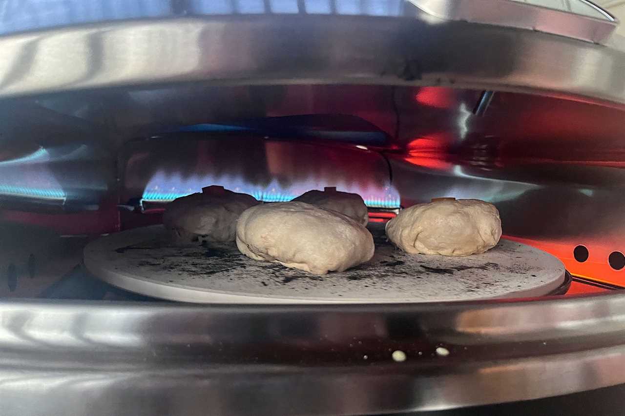 Bagels cooking in Halo Pizza Oven